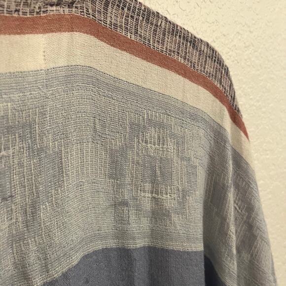CASLON Kimono Women One Size Knit Southwestern Aztec Festival Fringe Blue Boho - Picture 10 of 16